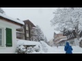 Walking Through Murren . Switzerland .Fairy-tale snowfall . 7 .03.2017