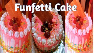 How to make Funfetti Cake||funfetti cake decorating ideas||Butterscotch Funfetti Drip Cake Tutorial