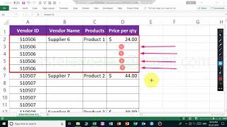 How to insert 4 blank rows for each vendor in excel