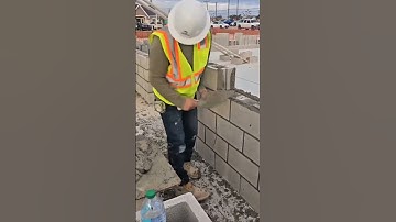 Modern Building Method,Creating Perfect Walls with Lightweight Concrete Blocks! #Construction #short