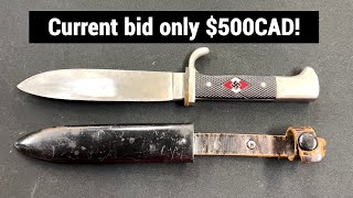 Rare WWII Hitler Youth Knife with Scabbard – Authentic RZM M7/51 (1941) – Now at Auction Online!