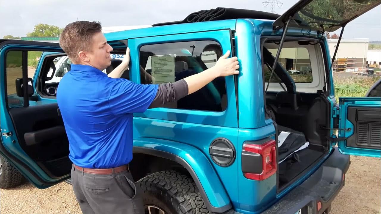 Wrangler One-Touch Top operation and Side Window Removal - YouTube