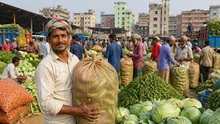 দেশসেরা কাঁচা সবজির পাইকারি বাজার। আজকের সবজির বাজার দর।Hat Bazar.
