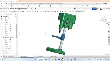 BENCH DRILING MACHINE 3D ANIMATION#onshape #cadcam