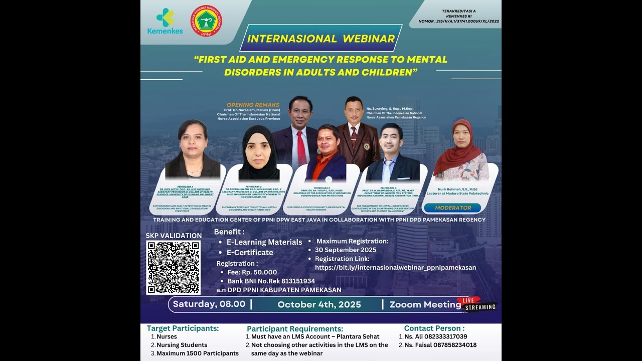 INTERNASIONAL WEBINAR “First Aid and Emergency Response To Mental Disorders In Adults and Childrens”