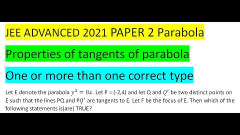 Let E denote the parabola y^2=8x. Let P = (-2,4) and let Q and Q^