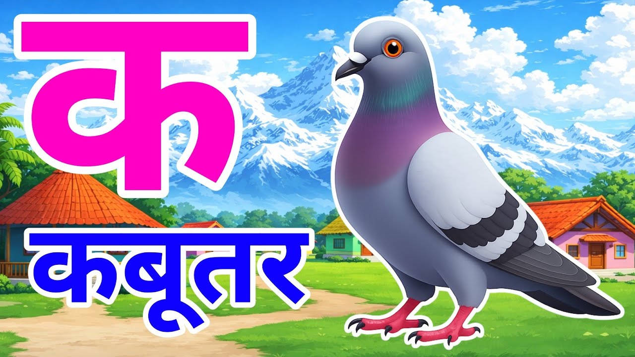 क से कबूतर, अ से अनार a se anaar k se kabutar I Hindi varnmala I ABCD क से कबूतर अ से अनर, for kids