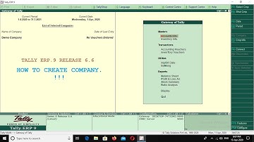 How to Create Company | Tally ERP. 9 Release 6.6