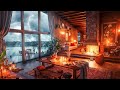 8 Hours of Rain and Thunder Sounds with Fireplace | Cozy Cabin | Sleep, Relax, Study