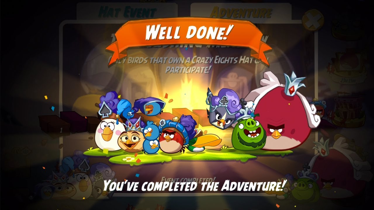 The Crazy Eights Hat Set! - Angry Birds 2 The Flushing Adventure! (Level 1-8)