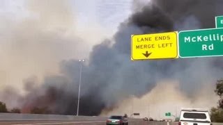 Huge fire burns near Mesa