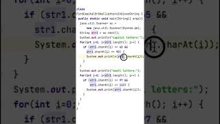 PRINT SMALL OR CAPITAL LETTERS IN GIVEN STRING IN JAVA