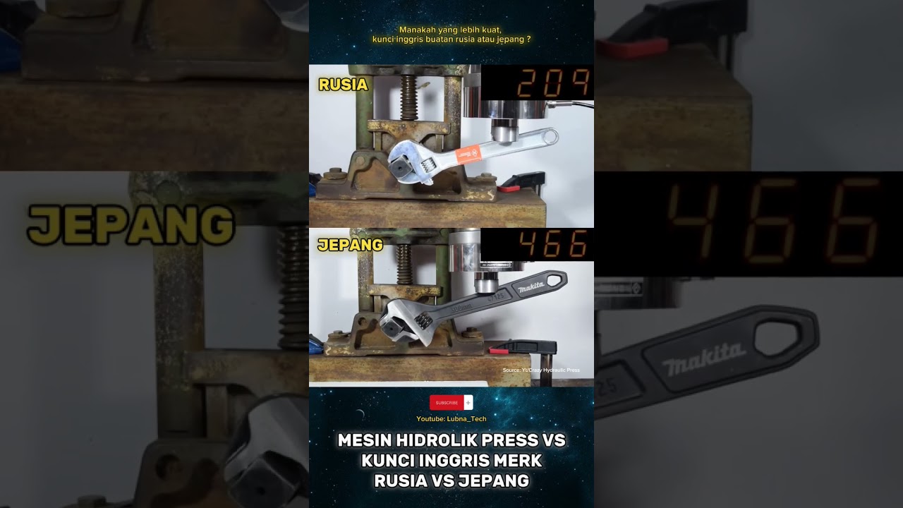 KUNCI INGGRIS MERK RUSIA VS KUNCI INGGRIS MERK JEPANG VS MESIN HIDROLIK 