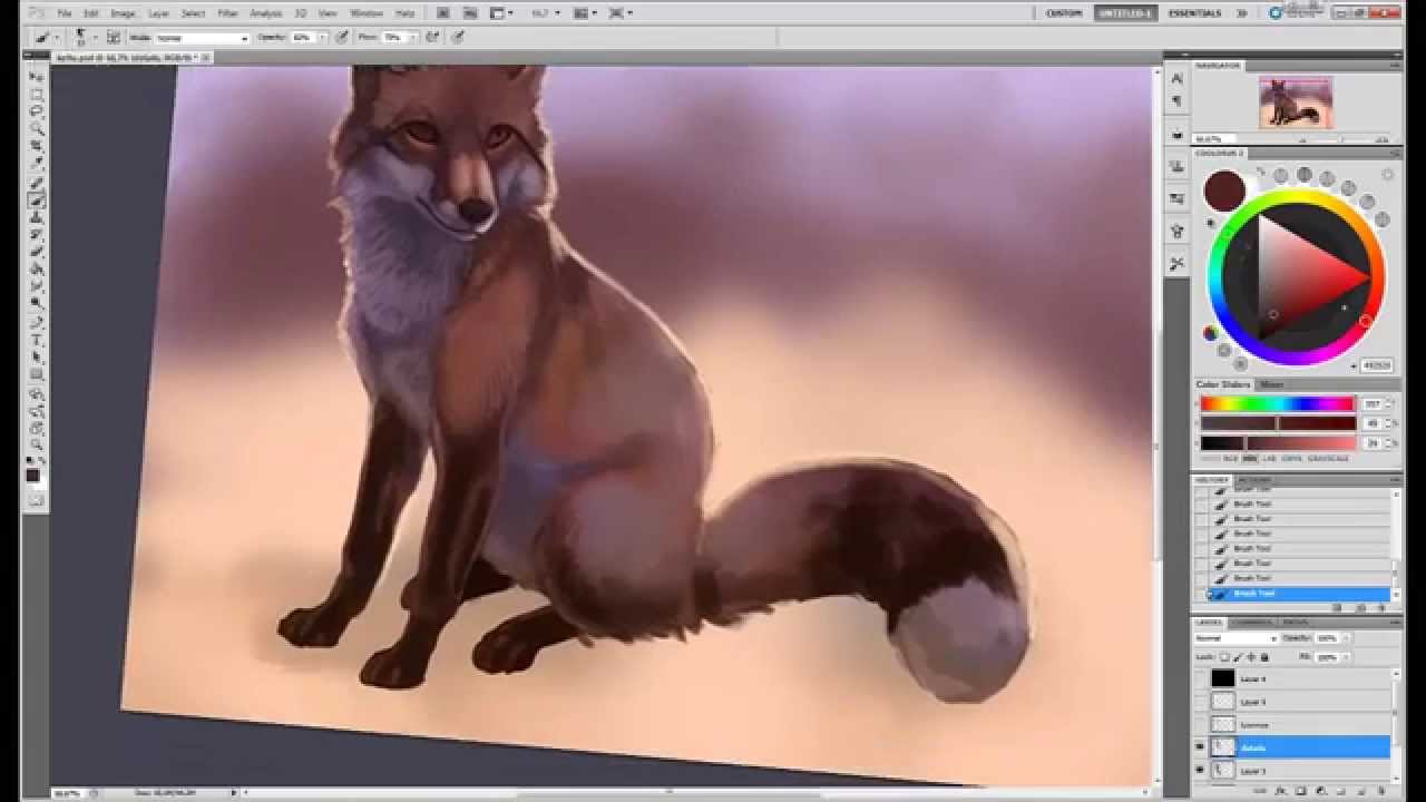 Painting a fox - Time Lapse