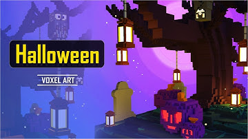 Halloween voxel art using magicaVoxel     #voxelart #magicavoxel #halloweenart