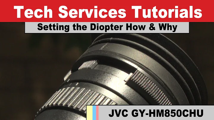 JVC GY-HM850CHU - Setting the Diopter, Why and How