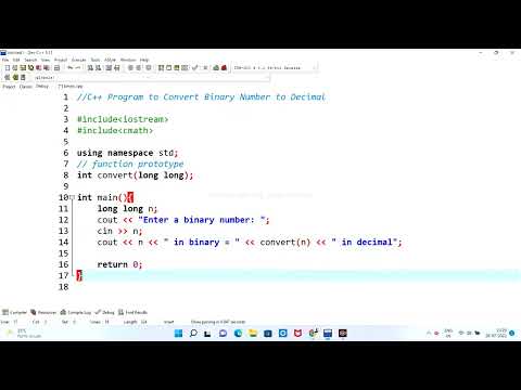 Cpp Program to Convert Binary Number to Decimal and vice-versa || Coding #cppprogramming