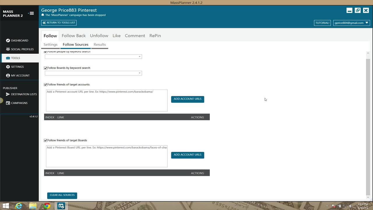 Mass Planner - Pinterest Follow Module