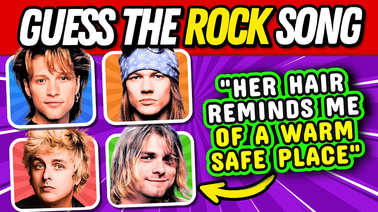 Guess the ROCK song by its LYRICS 🤘🎸 | Music Quiz