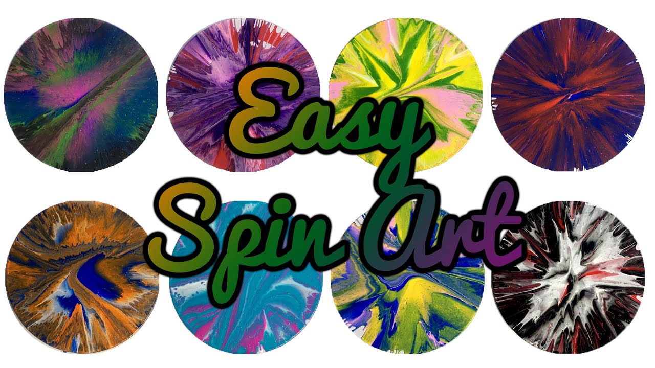 Spin art DIY Spinning art Paint Spinning art Easy spin art
