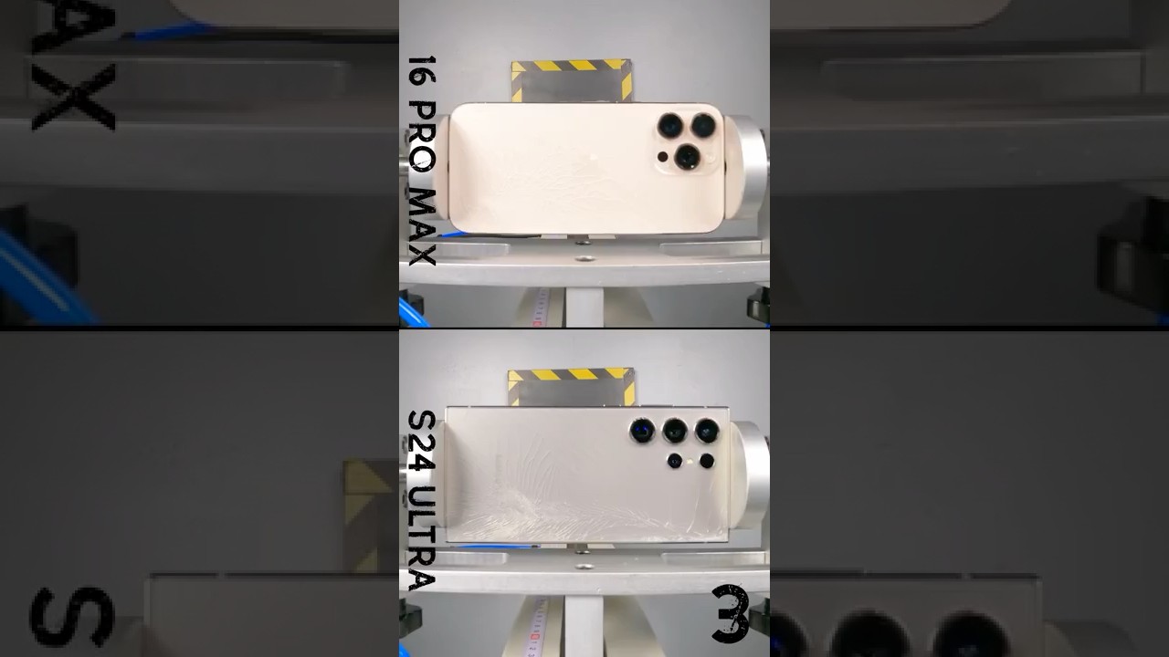 Тест на падение iPhone 16 Pro Max и Galaxy S24 Ultra!