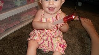 Baby Girl OOTD ( Oufit of the Day) Pink Striped Overalls!