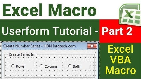 Excel vba Userform tutorial - How to create number series using Userform Part 2