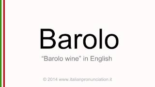 Correct italian pronunciation of barolo