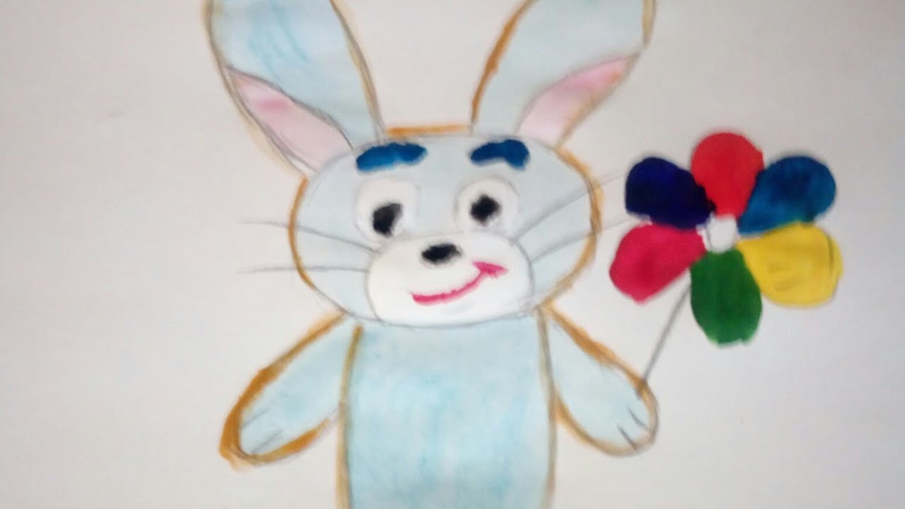 КАК НАРИСАВАТЬ ЗАЙЧИКА / уроки рисования для деток - YouTube