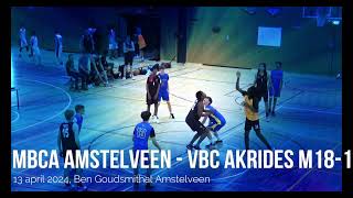 MBCA Amstelveen - VBC Akrides M18-1 (2023-2024) scores