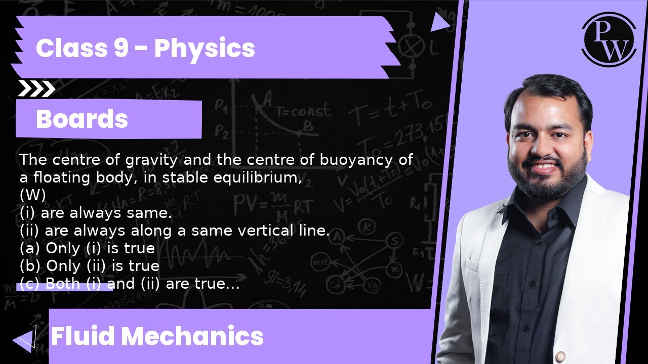 The centre of gravity and the centre of buoyancy of a floating body, in