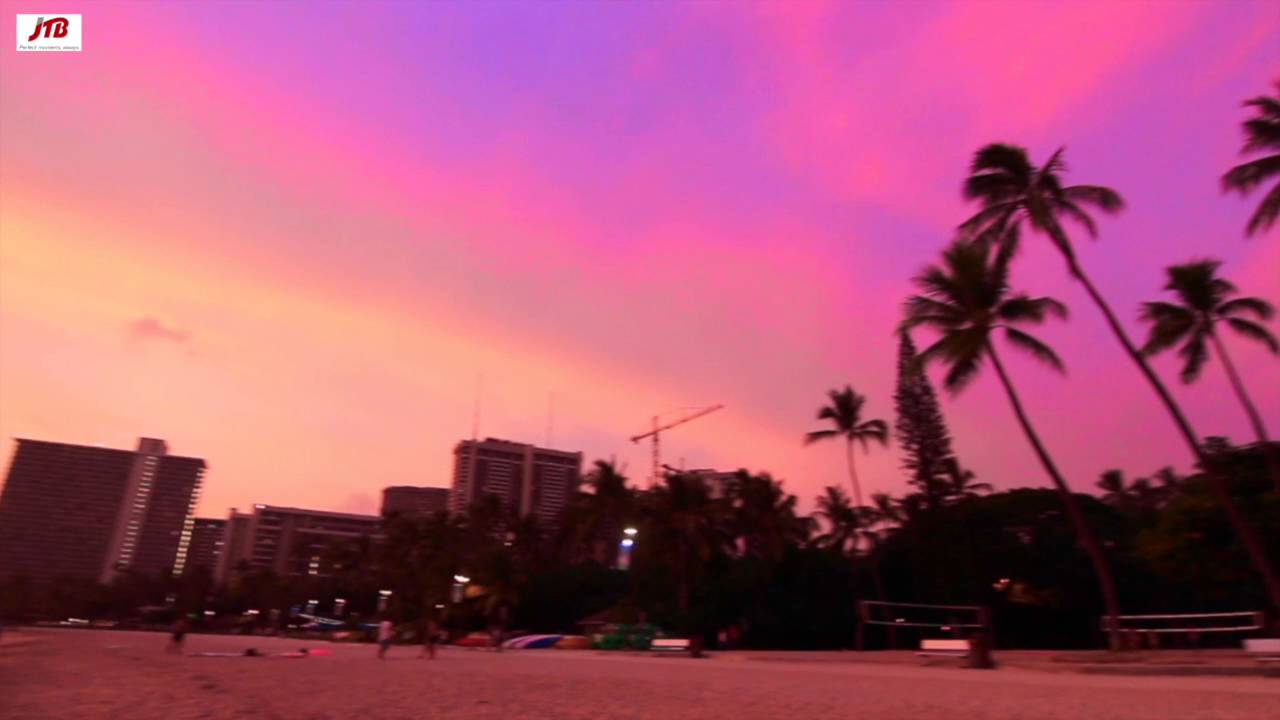 ワイキキビーチがピンクに染まったサンセット Jtb公式 Official Youtube
