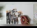 Elephants Watercolor on paper 象 水彩画 - YouTube