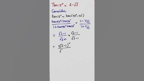 Tan 15 degrees #shorts #trigonometry #jee #cbse #eamcet #mathematics #maths