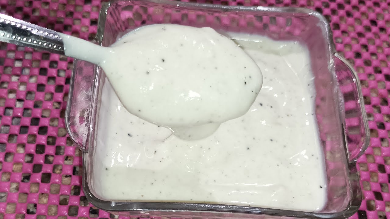 Homemade mayonnaise without eggs, milk or oilمايونيز منزلي بدون بيض ولا