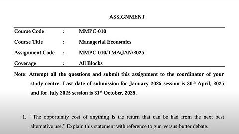 IGNOU MMPC-010 Solved Assignment Jan 2025 | July 2025 [FREE] MBA | Managerial Economics