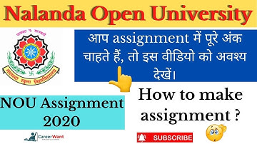 # Nalanda_Open_Univesity NOU assignment 2020 || How to make assignment