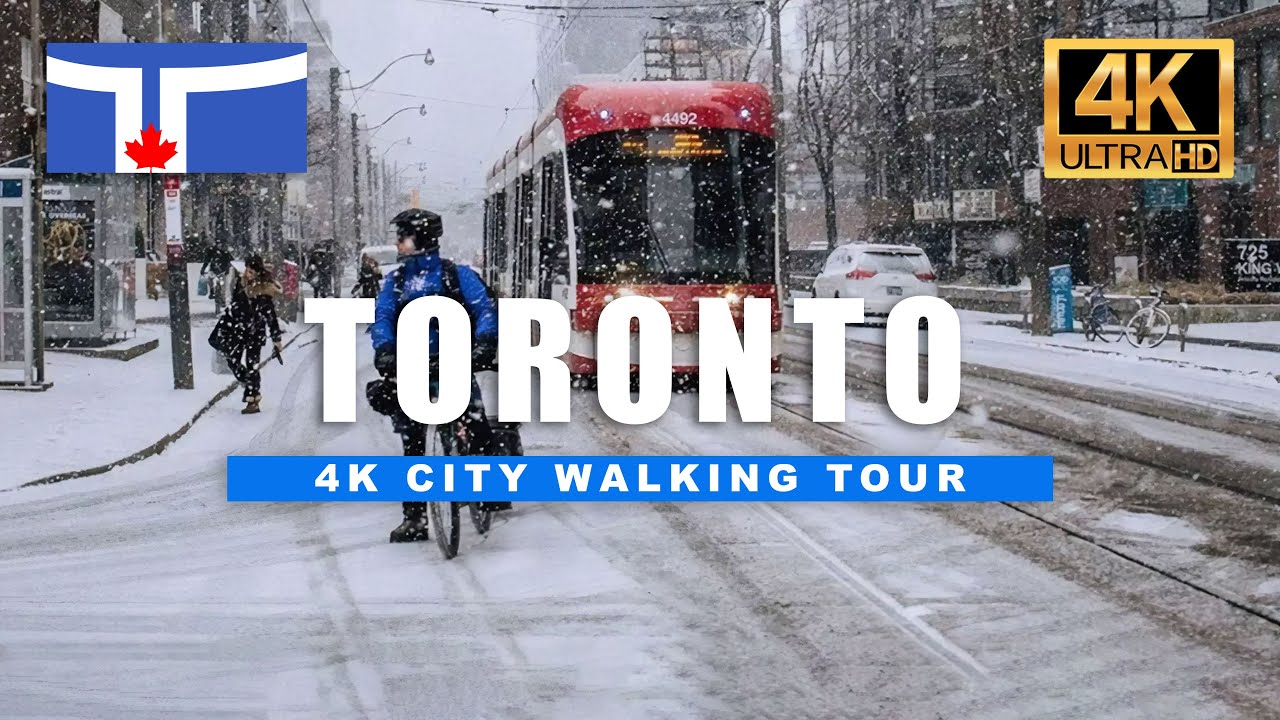 Toronto, Yonge Street Snow Storm ❄️ Canada Snow Day Winter Walk [4K HDR 60fps]