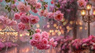 🌧️🌸 Soft Rain on Pink Roses | Peaceful Garden Rain Sounds for Deep Sleep & Stress Relief (4K) screenshot 3