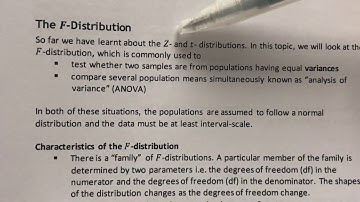 31. The F-distribution
