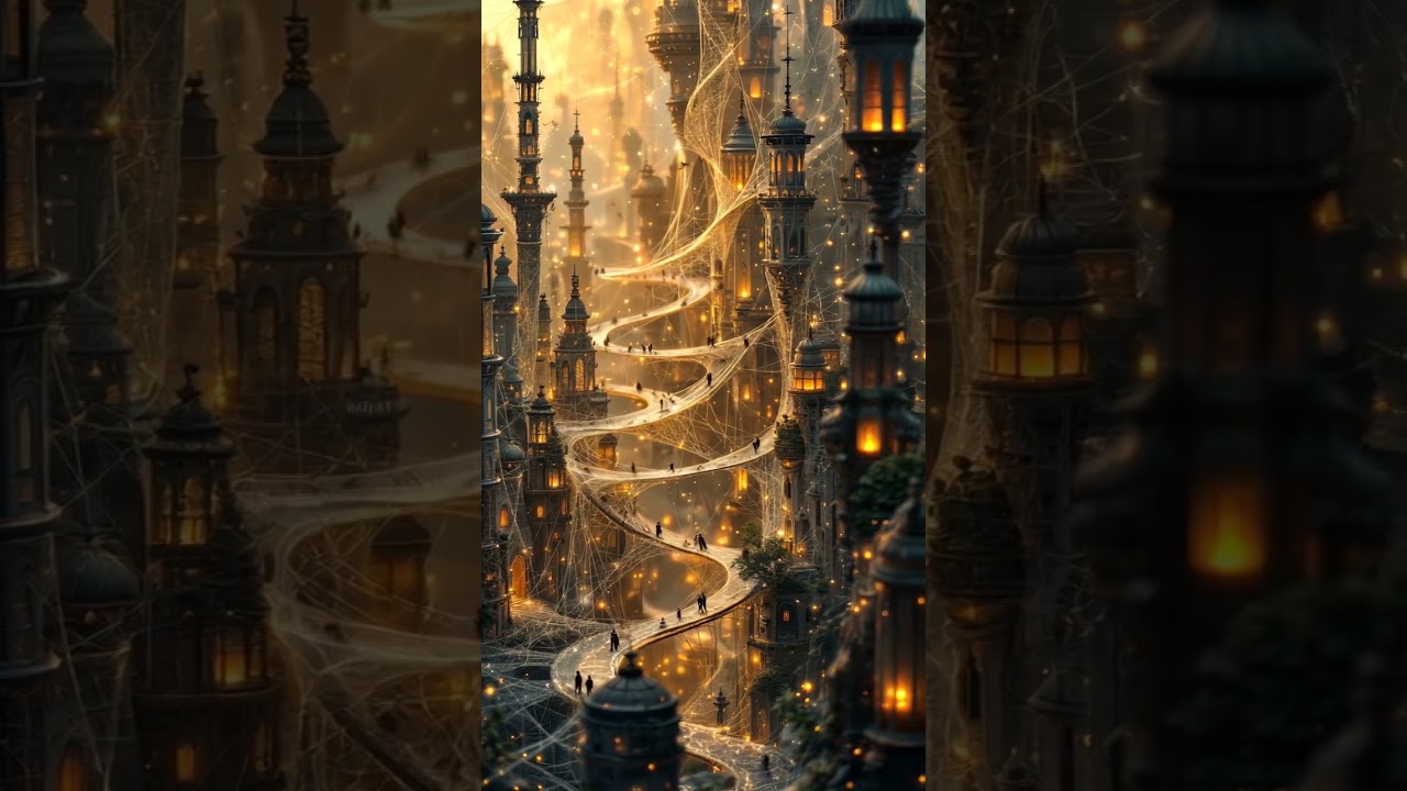 Spider Silk Metropolis: A Glowing Miniature City of Wonder | Tiny World Shorts 