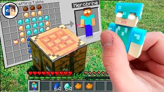 Minecraft in Real Life POV - CRAFTING DIAMOND HEROBRINE in Realistic Minecraft RTX 創世神第一人稱真人版