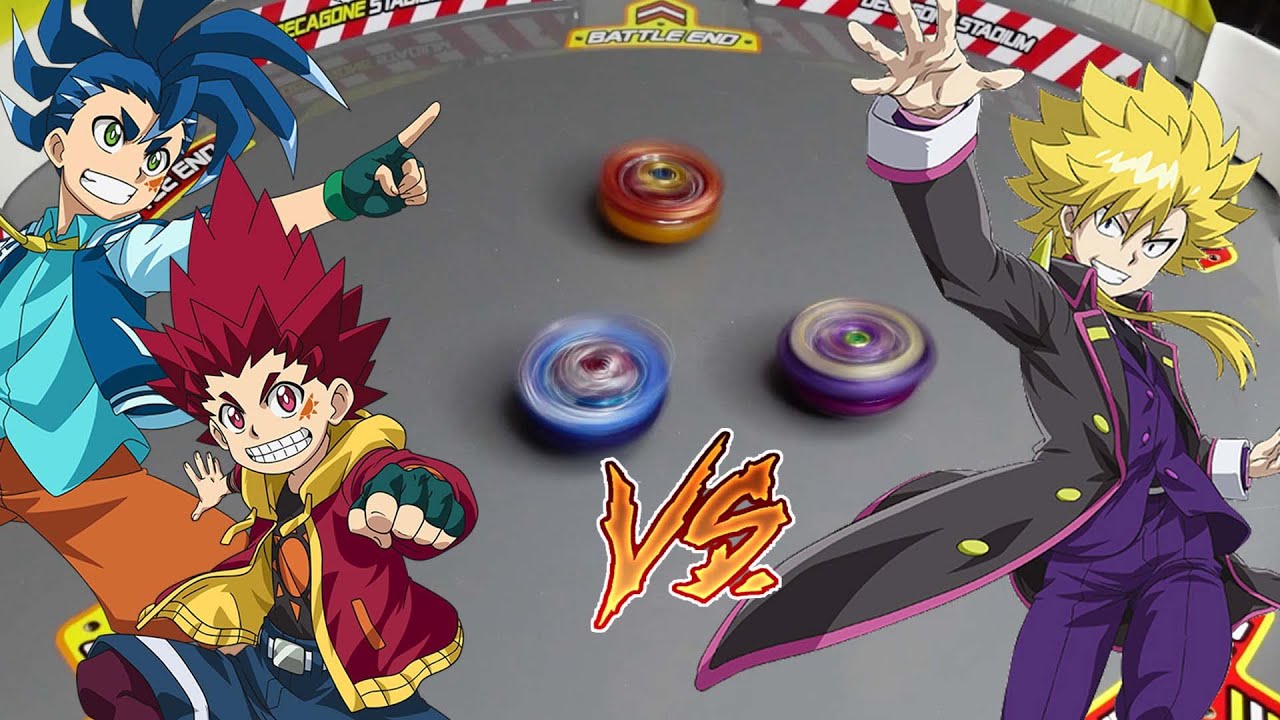 [Beyblade Burst] Hizashi brothers VS Wakiya! Super Hyperion & King Helios VS Jet Wyvern!!