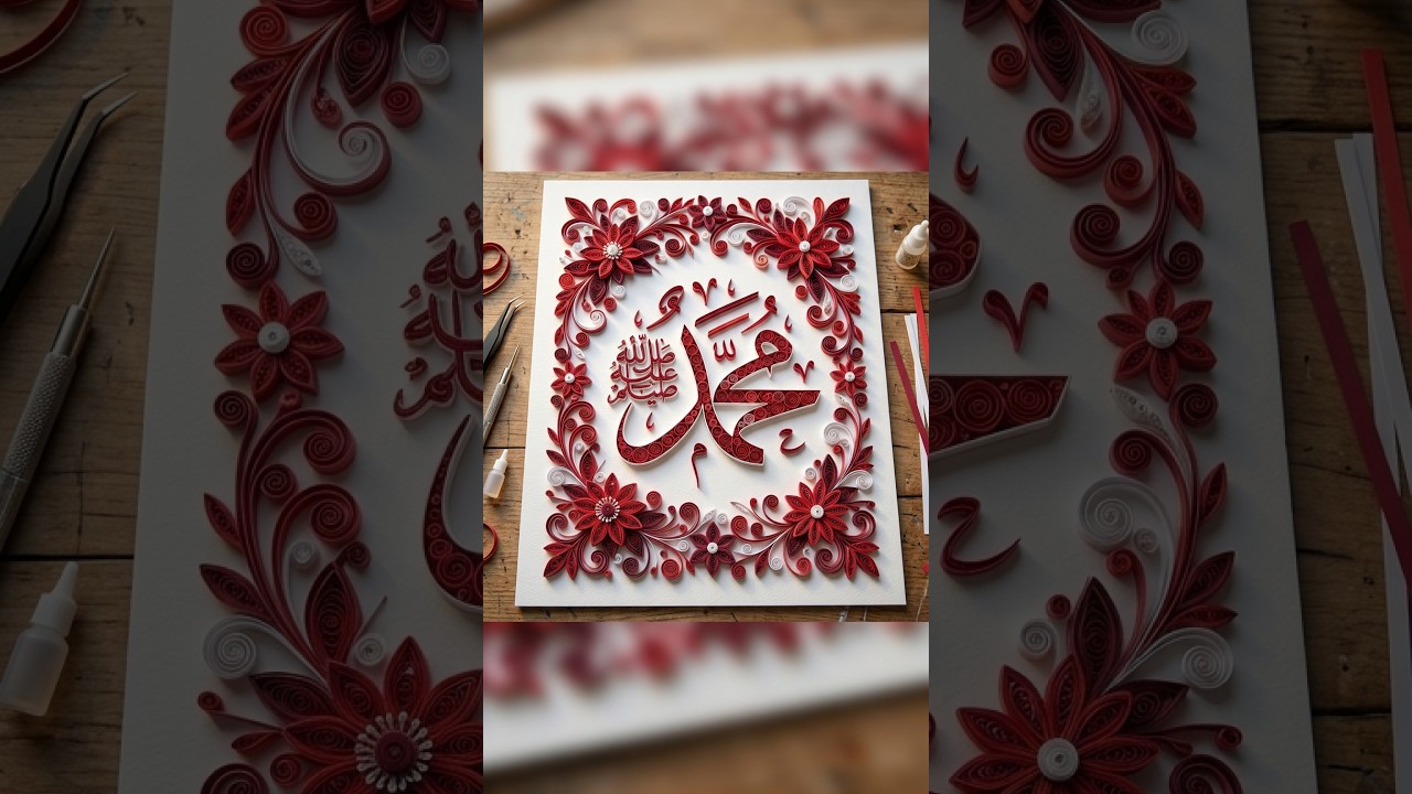 Muhammad (SAW) Arabic Calligraphy Quilling art #quillingart  #calligraphy #shorts