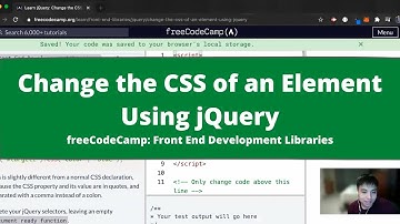 Change the CSS of an Element Using jQuery (jQuery) freeCodeCamp Tutorial