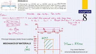 Problem 8.6 | Principal Stresses under Given Loading || MOM by Beer & Johnston || Solved Problem
