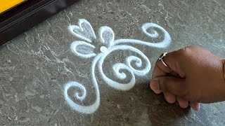 Simple border rangoli designs | Friday rangoli | Easy border muggulu | Daily rangoli | Kolam