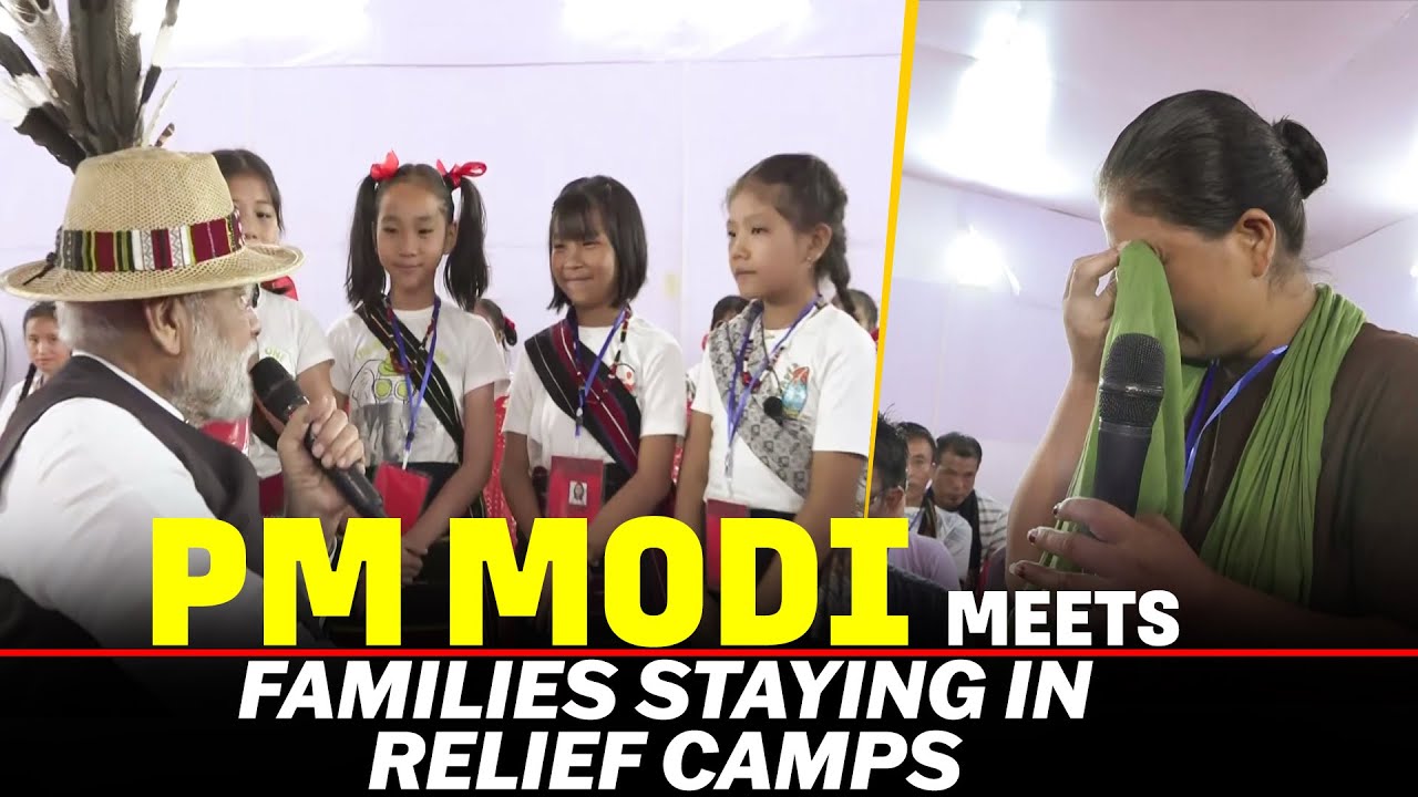 PM Narendra Modi meets families staying in relief camps at Churachandpur | Manipur Violence