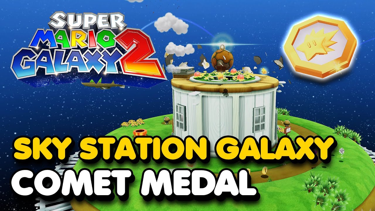 Super Mario Galaxy 2 Sky Station Galaxy Comet Medal Location Youtube 