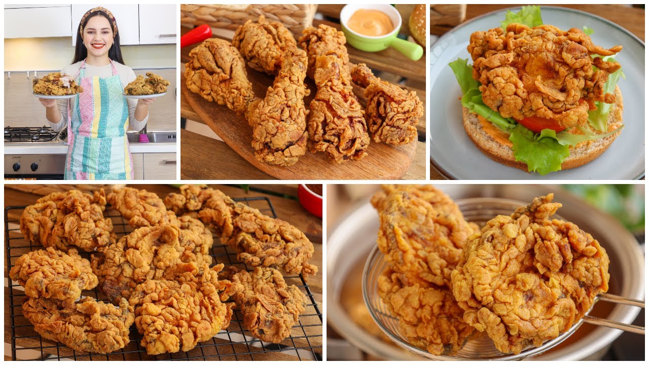 دجاج كنتاكي منزلي مقرمش🍗أفضل من المحلات مع سر القرمشة بدون كورن فلاكس ولابيض سهلة لازم تجربوها👌🏻😋